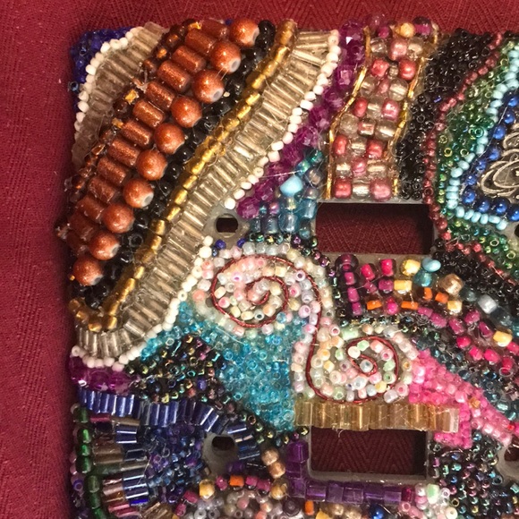Handmade 3 plate light switch cover beaded - Picture 5 of 5